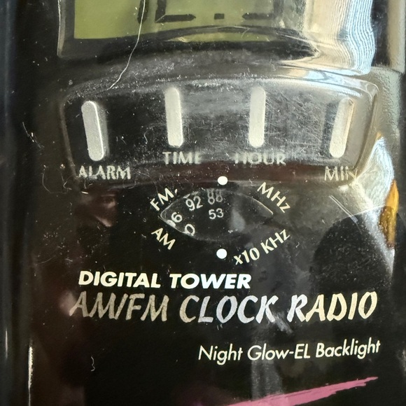 Panashiba SX-926 Am/Fm Digital Tower Black LCD Digital Alarm Clock Radio NEW - Picture 3 of 12